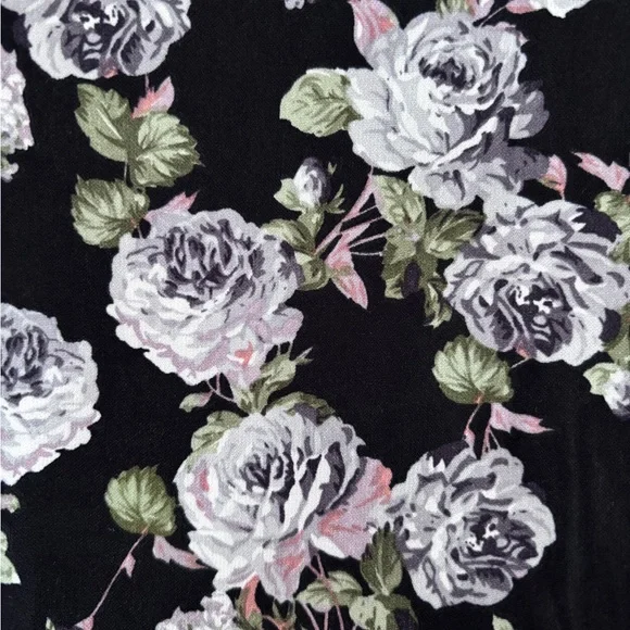 Nasty Gal Black & Lavender Floral 3/4 Sleeve Dress - Picture 3 of 5